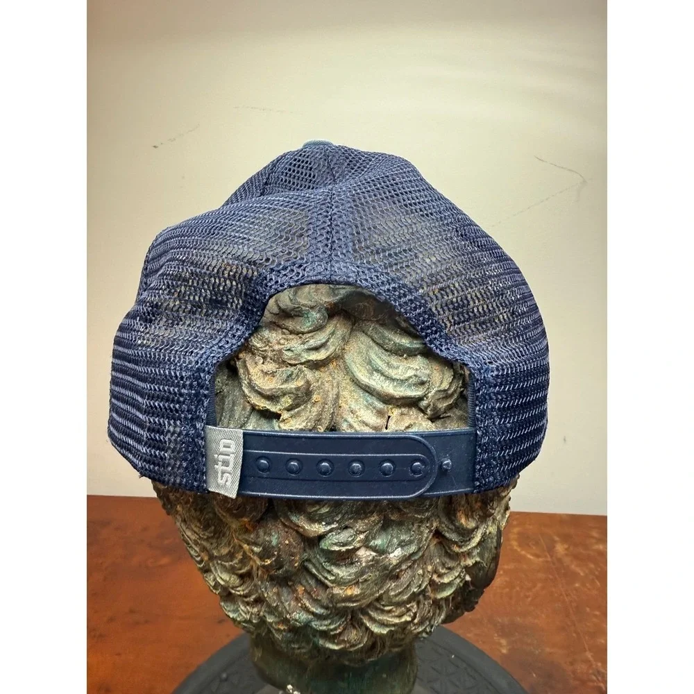 Stio Mens Trucker Hat Blue Gray Patch Logo‎ Adjustable Baseball Cap some fading